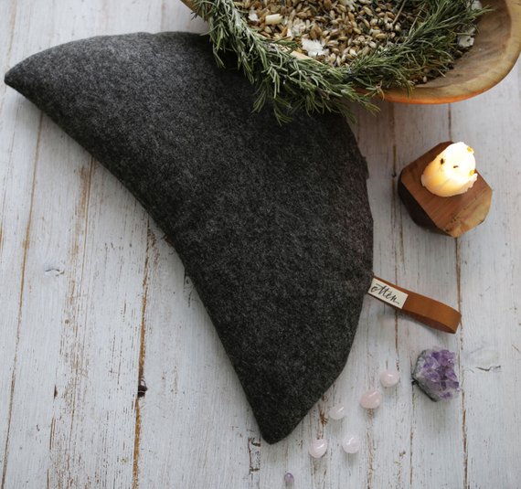 Yogamondkissen aus Wollfilz, Meditationskissen Sitzkissen, Yoga