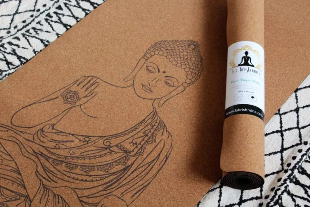 Yogamatte aus Naturkautschuk und Kork