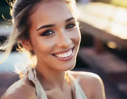 Hübsche Frau strahlt von innen heraus