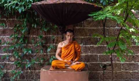 Meditation eines Mönchs