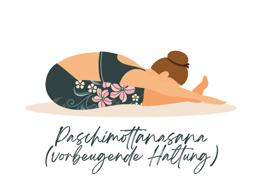 Yogaübung Paschimottanasana (vorbeugende Haltung)