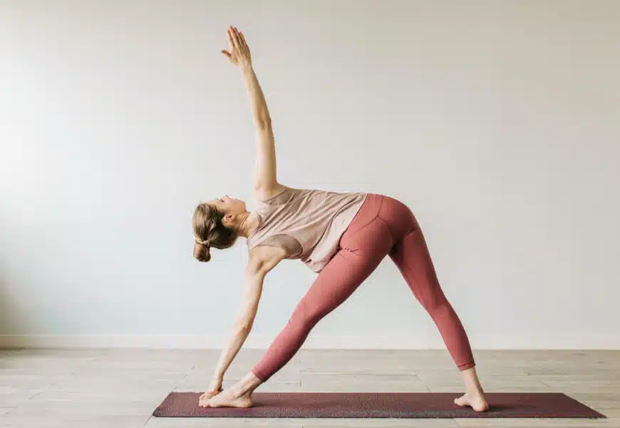 Frau macht Yoga gegen Rückenschmerzen
