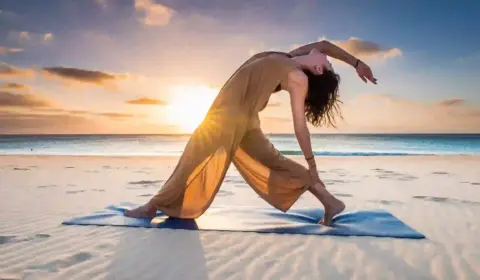 Frau macht yoga in Fuerteventura