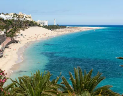 Küstenabschnitt und Strand von Morro Jable auf Fuerteventura