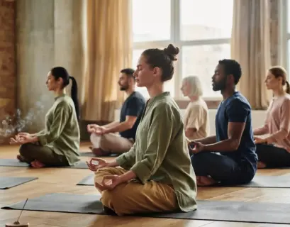 Mehrere Personen meditieren in einem Stille Retreat