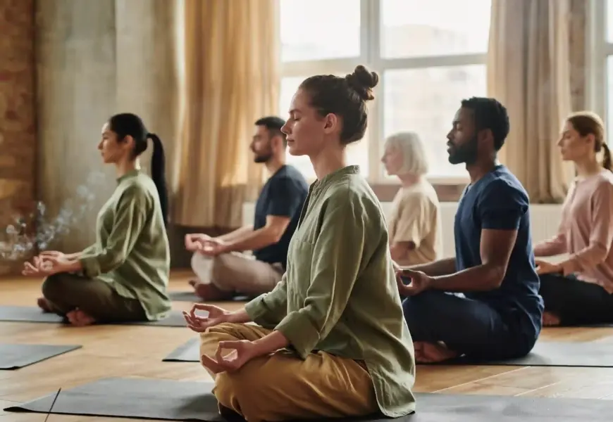 Mehrere Personen meditieren in einem Stille Retreat