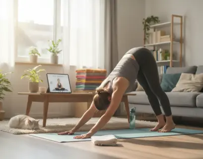 Frau macht Online Yoga in ihrer Online Yoga Ausbildung