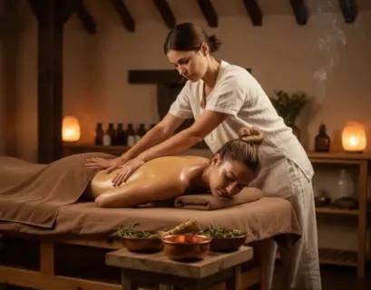 Frau bekommt eine ayurvedische Massage von einer Ayurveda Masseurin
