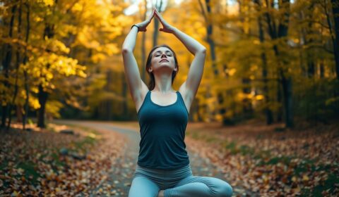 Yoga Übungen im Herbst