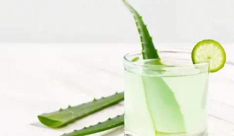 Glas mit Aloe Vera Saft