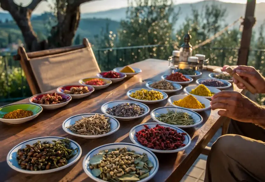 Ayurveda Käuter Töpfe in Italien