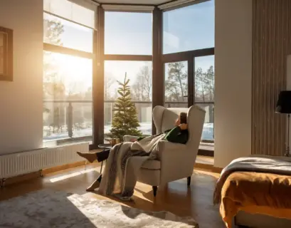 Frau liegt entspannt zuhause auf dem Sessel