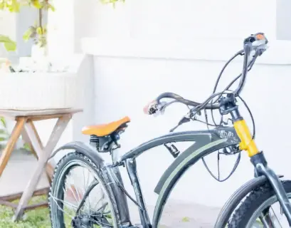 Fahrrad zuhause im Garten