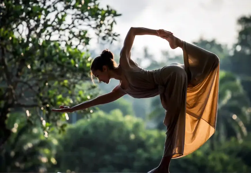 Frau macht Yoga nach den 8 Stufen des Yogas nach Patanjali