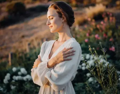 Frau liebt sich selber