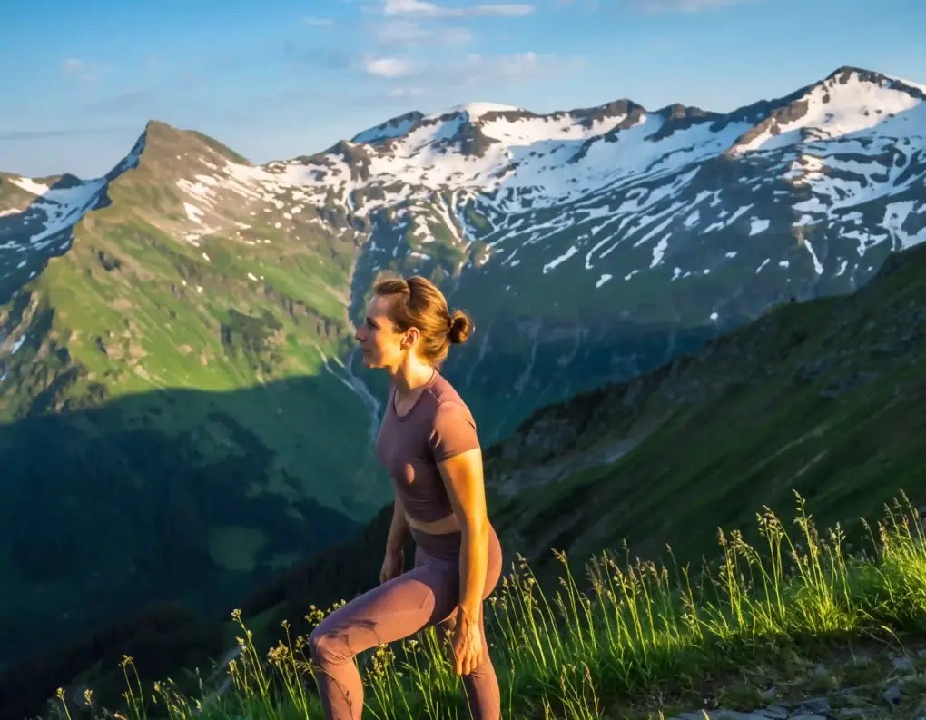 Frau wandert in den Österreichischen Alpen