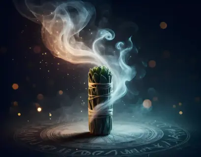 Räucherbündel mit Salbei raucht