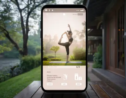 Display einer Yoga App auf dem Handy