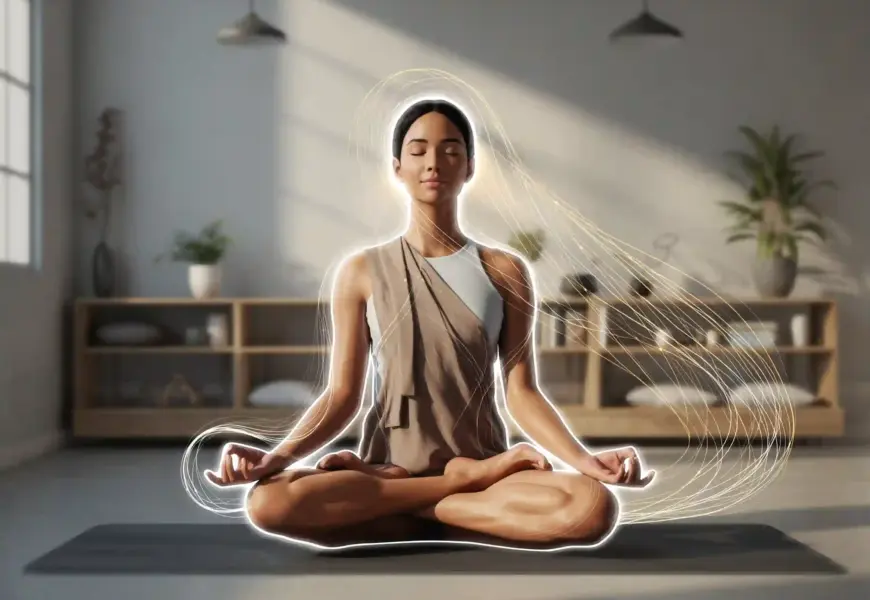 Frau macht Yoga Nidra