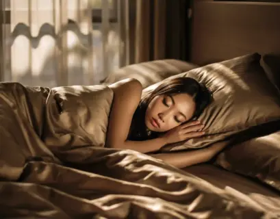 Frau schläft im Bett