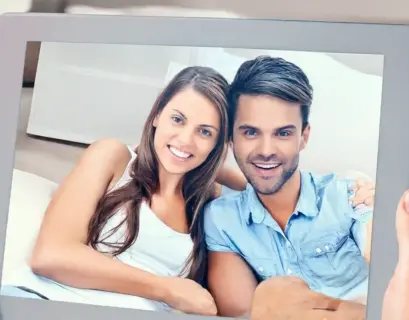 Foto mit einem verliebten Paar