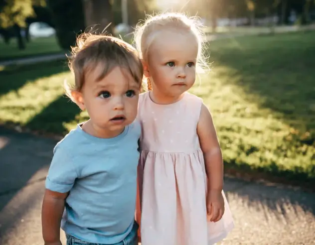 Zwei kleine 2-jährige Kinder