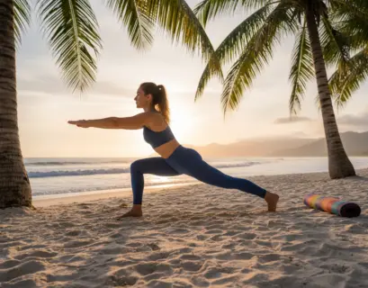 Frau macht das Asana Virabhadrasana