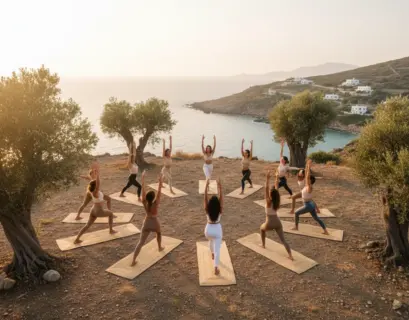 Frauen machen Yoga in Ikaria