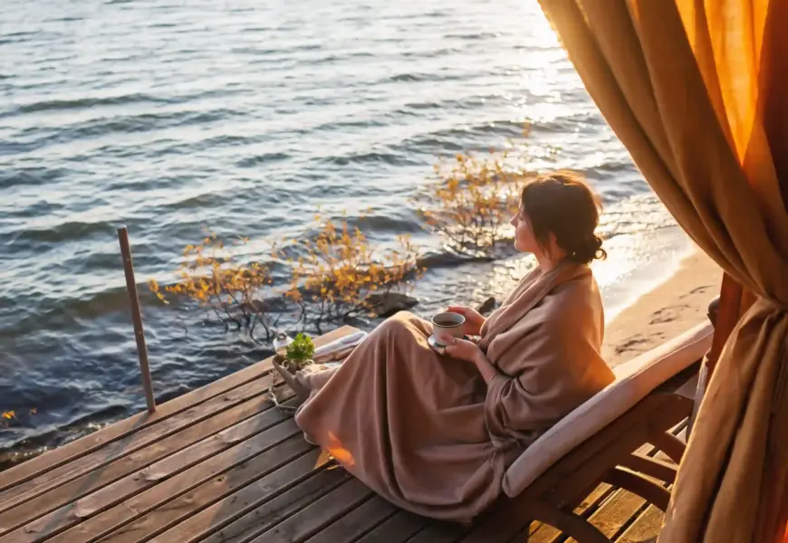 Frau in einer Ayurveda Kur an der Ostsee