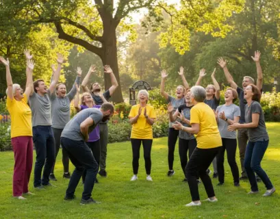 Mehrere Personen machen Lachyoga