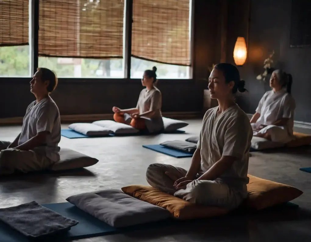 Vier Personen im Vipassana Retreat: Ein Wochenende der inneren Ruhe und Erneuerung