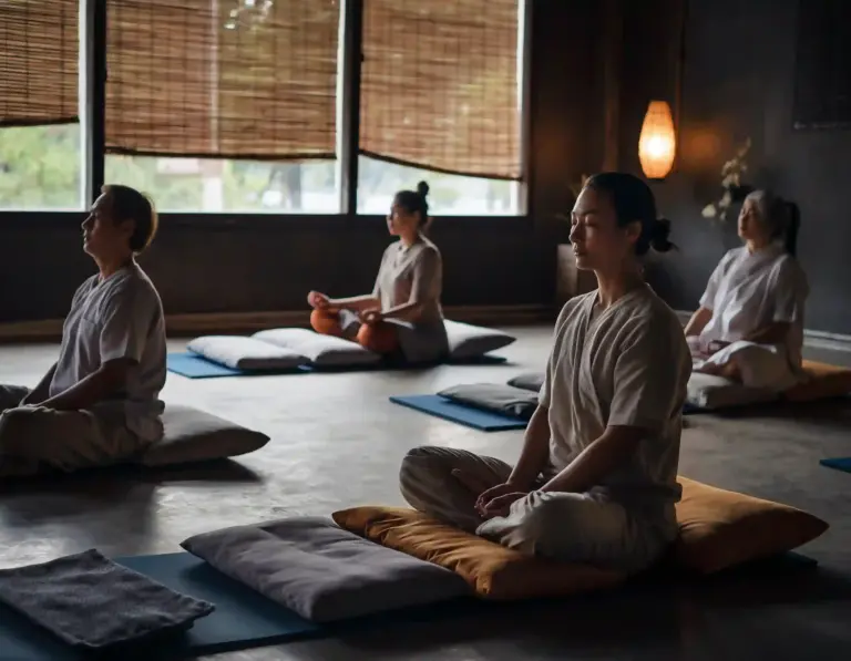 Vier Personen im Vipassana Retreat: Ein Wochenende der inneren Ruhe und Erneuerung