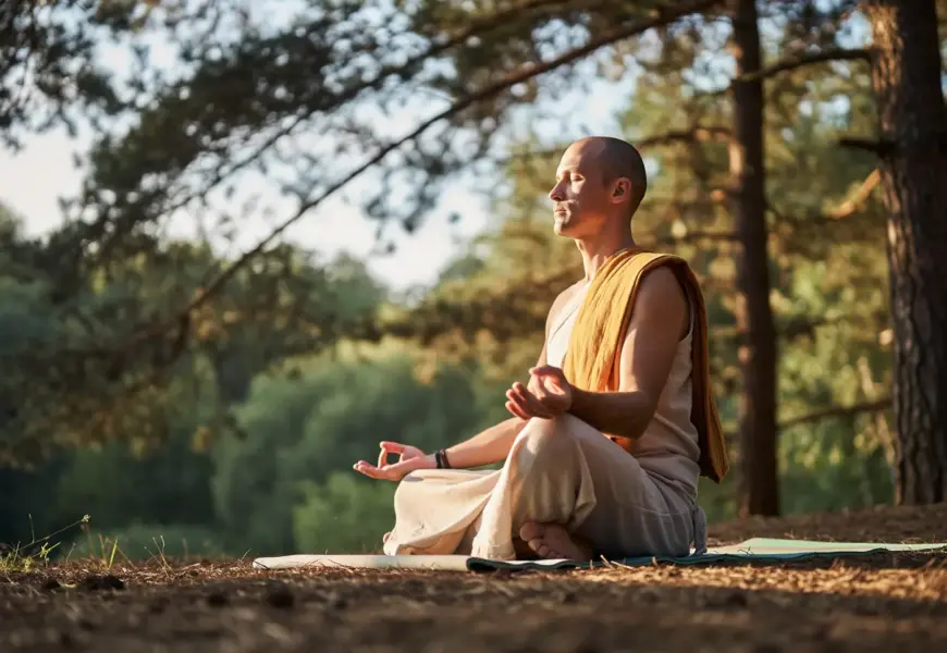 Mann macht eine Metta-Meditation