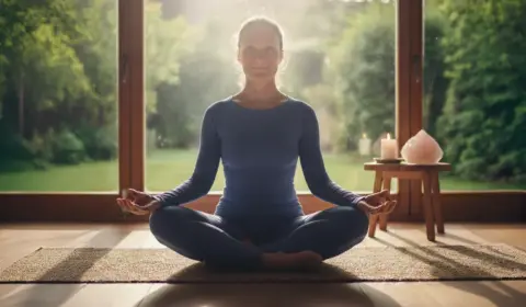 Melanie Wagner im Meditationssitz zur stärkung der Resilienz