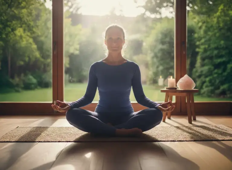 Melanie Wagner im Meditationssitz zur stärkung der Resilienz