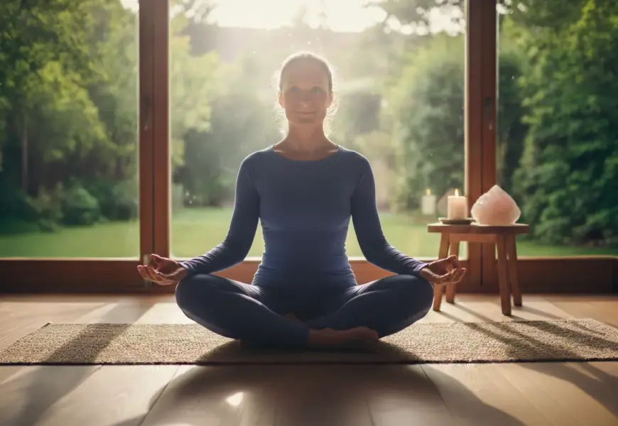 Melanie Wagner im Meditationssitz zur stärkung der Resilienz